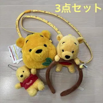 디즈니 푸우 머리띠, 파우치, 배지 3개 세트