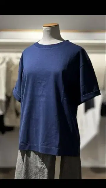 마가렛호웰 MHL 블루 티셔츠 코튼 반팔