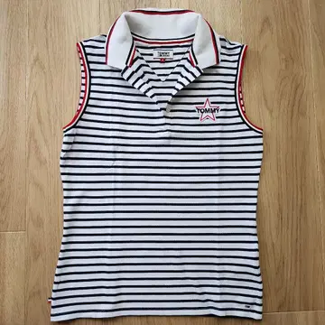 TOMMY JEANS 슬리브리스 피케 셔츠 S