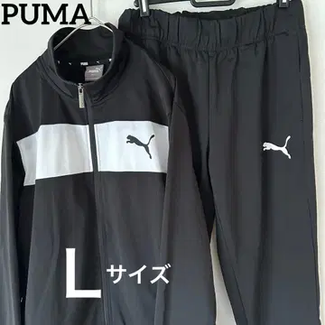 새상품급 PUMA 트랙 자켓 셋업 L 블랙 화이트 바이컬러