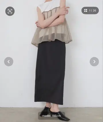 LIAN 린넨 터치 내로우 스커트 블랙
