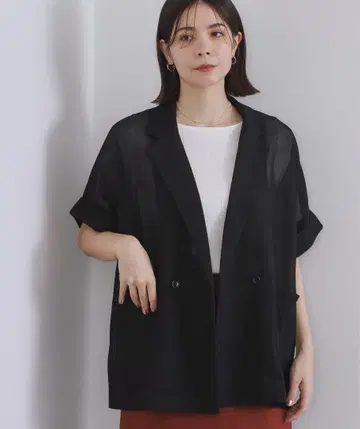 오파크 클립 메쉬 테일러드 자켓 블랙 38 ( M )