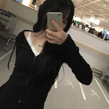 anyonemore 크롭 리브 니트 후드티