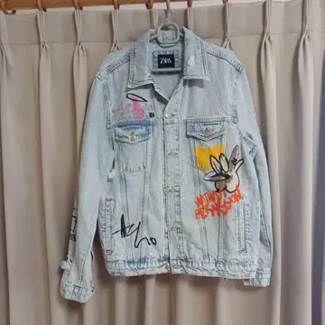 ZARA 그래피티 디자인 데님 자켓