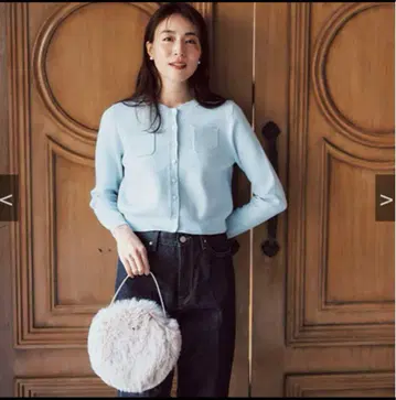 [ 새상품 ] LAUBE BLANC 로브 블랑 컴팩트 크루넥 가디건