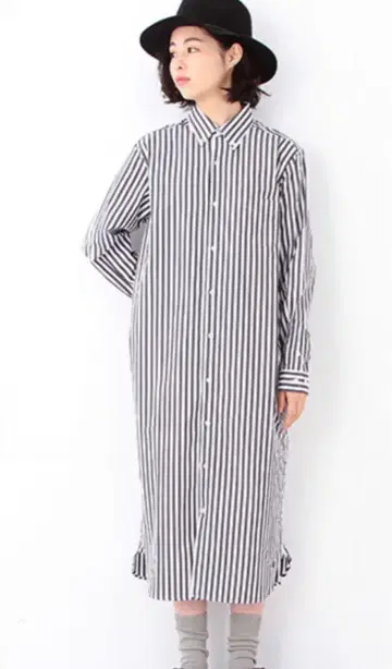 새상품급 BEAMS BOY 빔즈 보이 스트라이프 셔츠 원피스