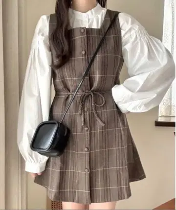 cham. 미니 체크 원피스