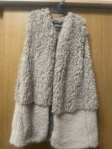 인조 모피 베스트 베이지