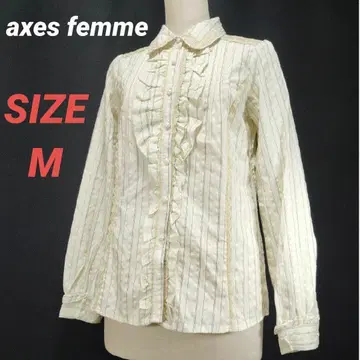 axes femme 엑시즈팜 블라우스 프릴 스트라이프 M