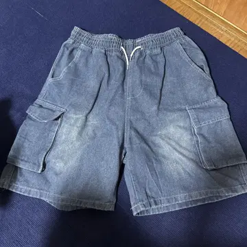 데님 블루 카고 숏팬츠