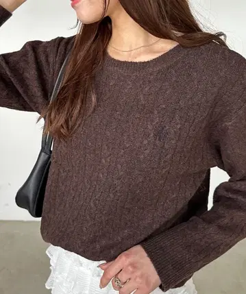 [U.S. POLO ASSN.] 원 포인트 케이블 니트