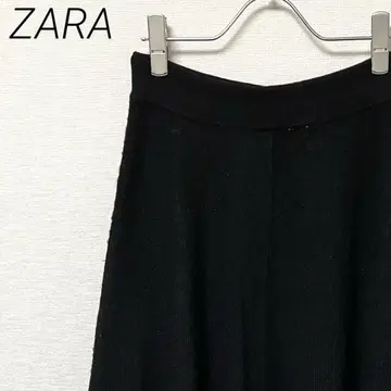 ZARA 롱 스커트 니트 플레어 허리밴딩 심플 울 혼방 두꺼운 원단