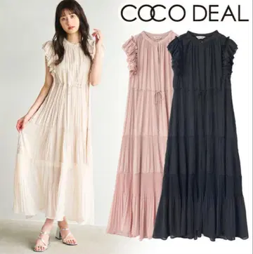 COCO DEAL 플리츠 티어드 프릴 원피스