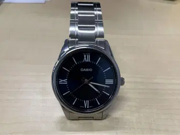 CASIO 쿼츠 손목시계 블루 실버