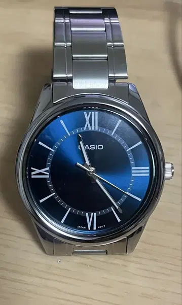 CASIO 쿼츠 손목시계 블루 실버