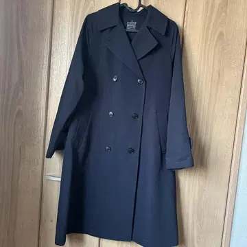 무인 네이비 더블 롱 코트 S