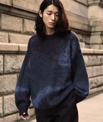 WYM MOHAIR BLEND JACQUARD SHAGGY KNIT