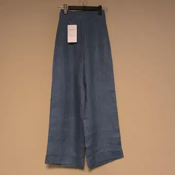 UNITED ARROWS 린넨 블루 와이드 팬츠