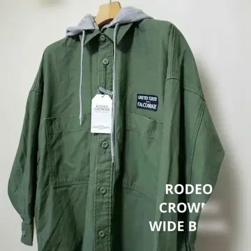 RODEO CROWNS 셔츠 자켓 후드 부착 올리브 그린