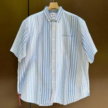 새상품 BEAMS JAPAN 일본제 90S 멀티 스트라이프 반팔 셔츠 M