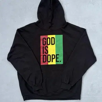 god is dope 후드티 후디 라스타 컬러 블랙 두껍게 칠함