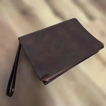 던힐 Dunhill 다크 브라운 가죽 클러치백