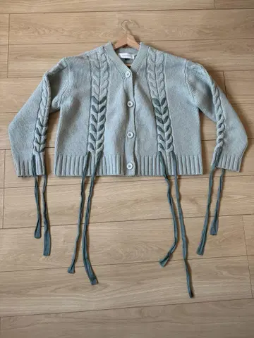 LE CIEL LEU 르쉘블루 리본 뜨개질 가디건 size 36