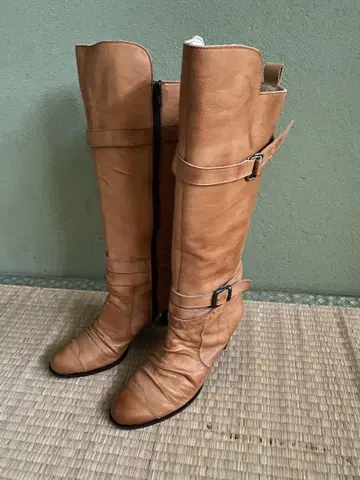 브라운 베이지, 롱 부츠 미사용품 23cm