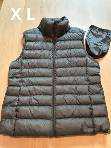 UNIQLO 카키 다운 베스트 X L 수납 봉투 포함