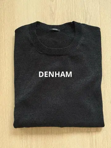 컨디션 최상 DENHAM 블랙 크루넥 니트 스웨터
