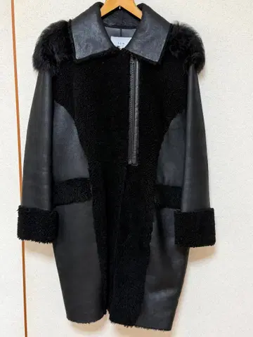 ICB 블랙 리얼 무스탕 코트