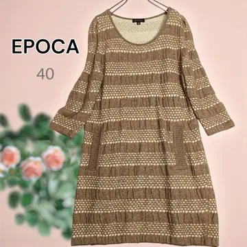 EPOCA 에포카 7부 소매 니트 튜닉 보더 사이즈 40