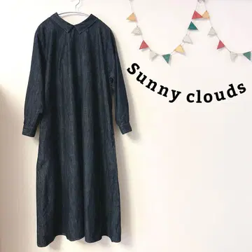 Sunny Clouds 데님 롱 원피스 빅 사이즈 루즈핏