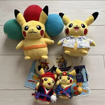 하늘 나는 피카츄 프로젝트 오키나와 피카츄 봉제 인형 마스코트 세트