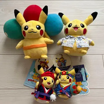 하늘 나는 피카츄 프로젝트 오키나와 피카츄 봉제 인형 마스코트 세트