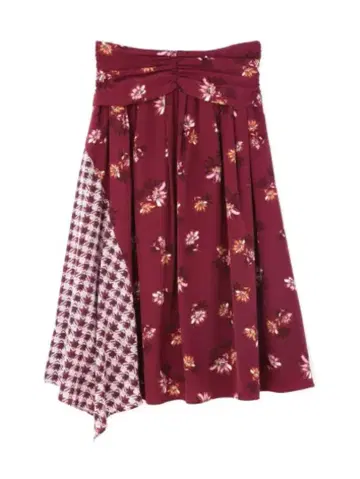 JILLSTUART 플라워 체크 도킹 스커트