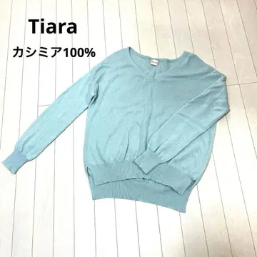 Tiara 캐시미어 100% 니트 V넥 스웨터 빅 사이즈