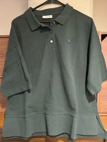 [새상품급] LACOSTE 다크 그린 피케 셔츠 반팔 38 사이즈
