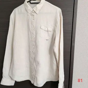 마드모아젤 논논 캐주얼 린넨 셔츠 린넨 100% 긴팔 베이지