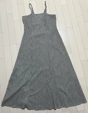 NICE CLAUP 체크 무늬 슬리브리스 원피스 세트