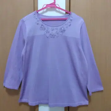 최근 상품 새상품급 레리안 Leilian 꽃 모티브 니트 티셔츠 13+