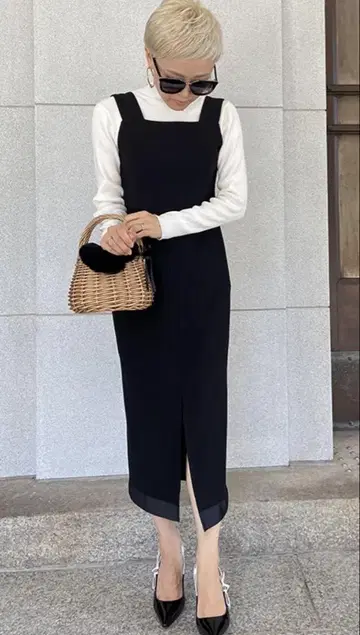 JENNE 리틀 블랙 밑단 리본 원피스 S