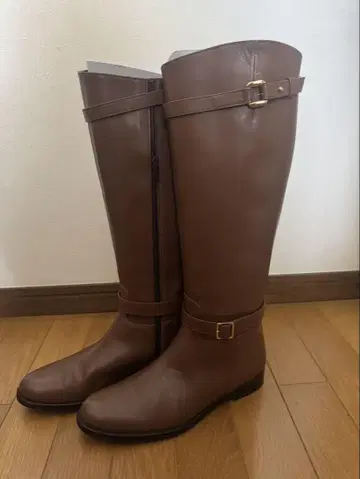 브라운 롱 부츠 24.5cm 벨트 포함