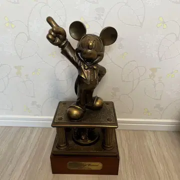 미키마우스 오르골 브론즈풍 조각 높이 약 45cm