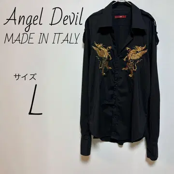Angel Devil 긴팔 코튼 셔츠 사이즈 L 자수 이탈리아제