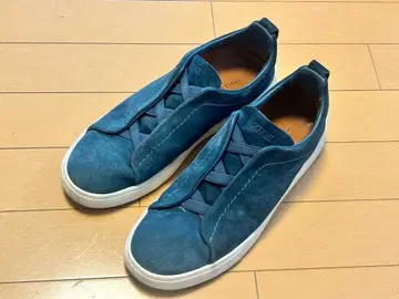 ZEGNA 제냐 스웨이드 슬립온 스니커즈 사이즈 6 네이비