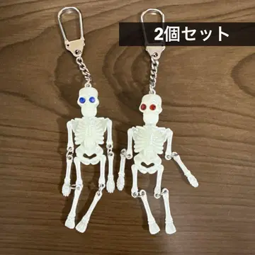 쇼와 레트로 키링 해골 해골 해골 축광 해골 스컬
