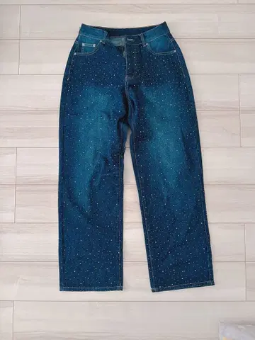 missguided 별 패턴 데님 와이드 레그