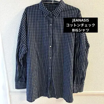 JEANASIS 코튼 체크 빅 셔츠