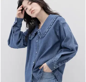 새상품급 로리즈팜 데님 재킷 셔츠